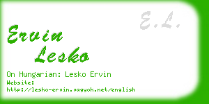 ervin lesko business card